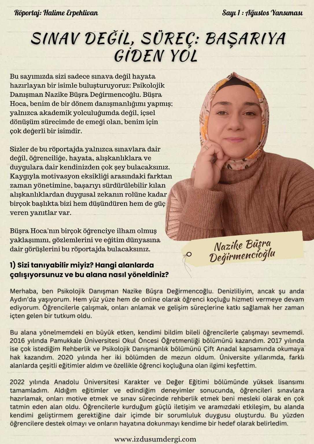 Röportaj birinci sayfa