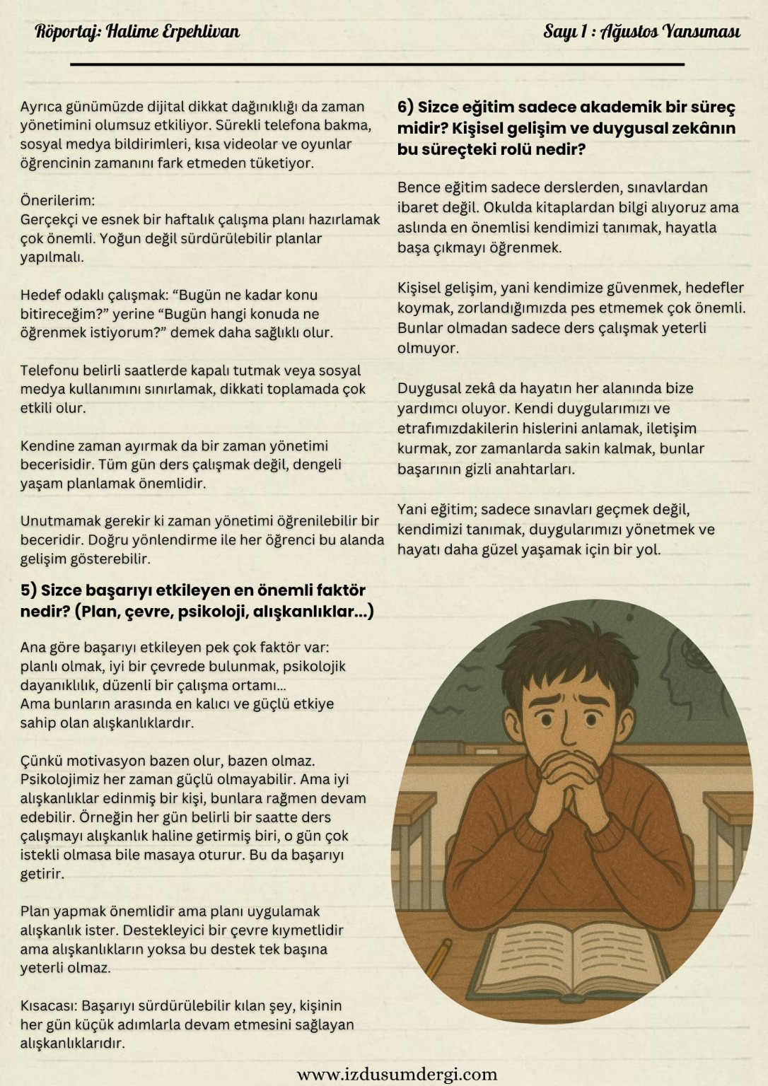 Röportaj üçüncü sayfa